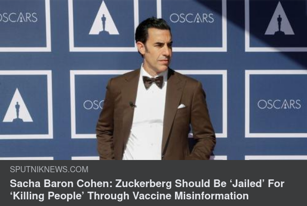 Sacha Baron Cohen Tycker Zuckerberg Ska Fängslas