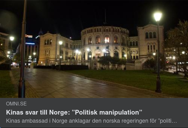 Politisk Manipulation Säger Kina Till Norge