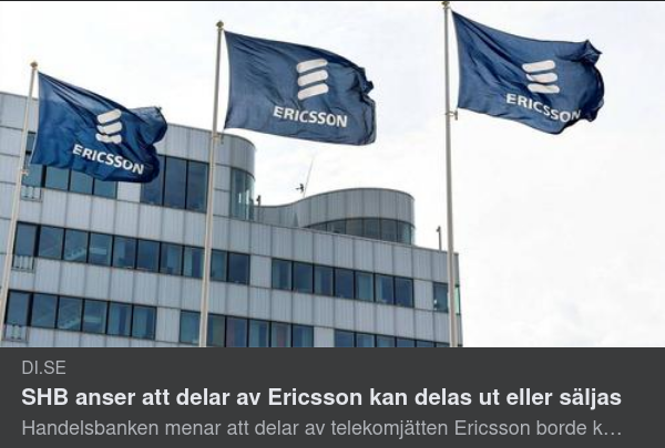 Handelsbanken Förespråkar Ericsson-Delning