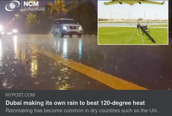 Människoskapat Regn I Dubai