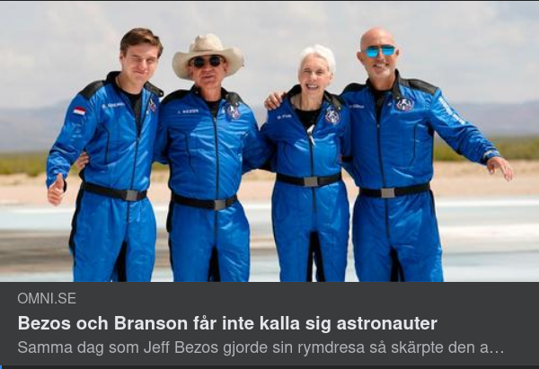 Inte Astronauter Trots Rymdresa