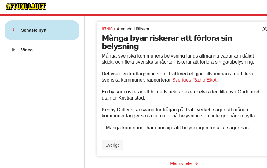 Allmän Belysning I Dåligt Skick