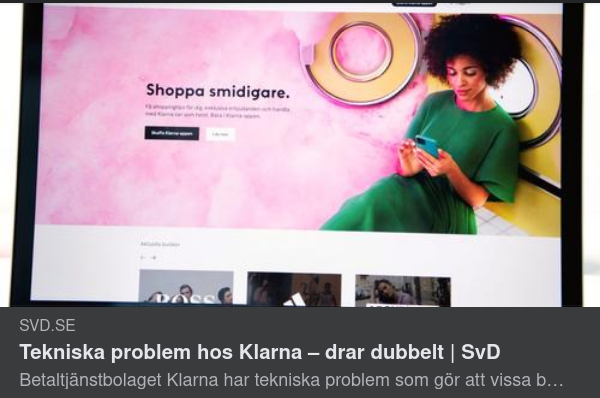 Klarna & Tekniska Problem