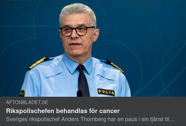 Cancerbehandlad Rikspolischef