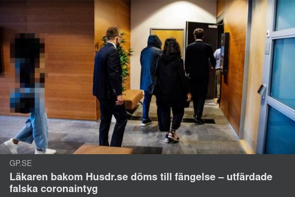 Fängelse För Falska Coronaintyg