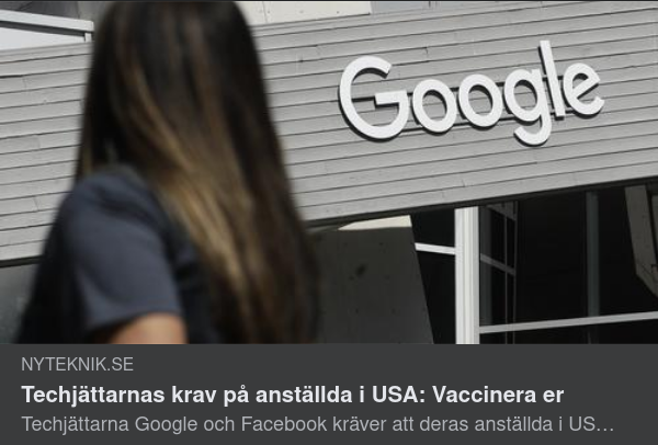 Big Tech Kräver Vaccinerade Anställda