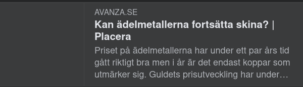 Ädelmetaller & Bruksvärde