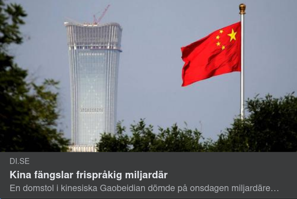 Kinesisk Miljardär Dömd Till Fängelse