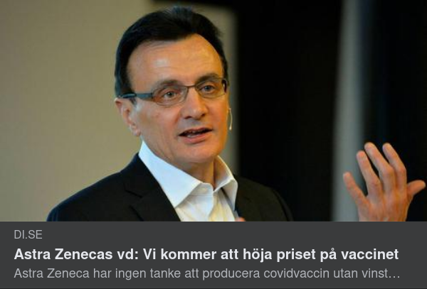 Astra Zeneca Höjer Vaccinpriset