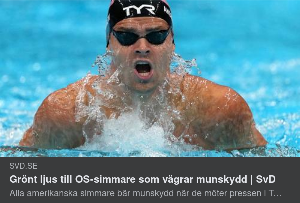 Ovaccinerad Simmare Utan Munskydd