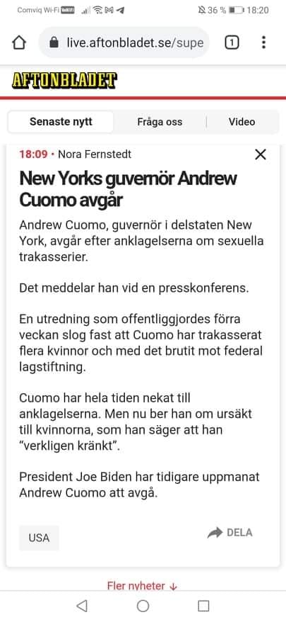 Andrew Cuomo Avgår