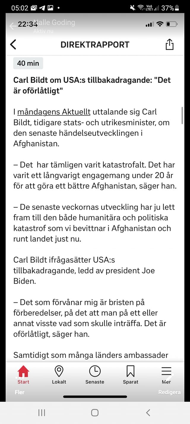 Oförlåtligt Sade Även Bildt