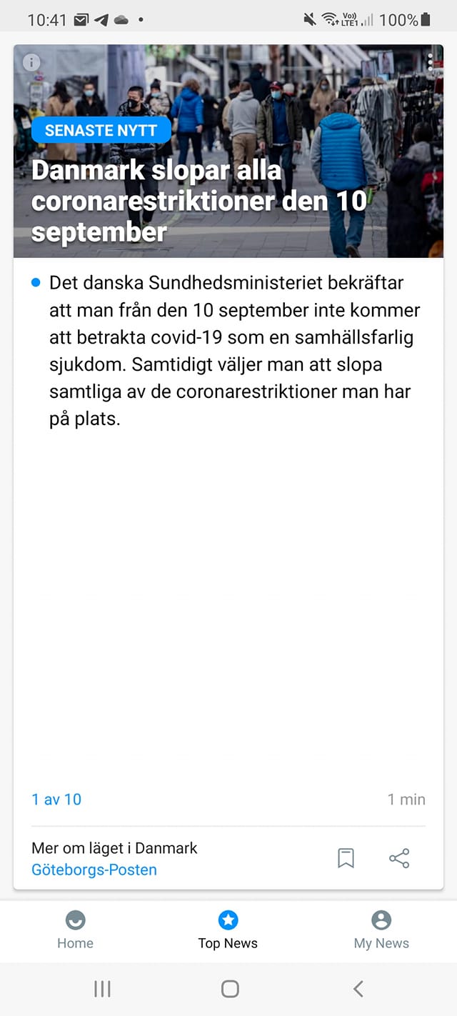 Danmark Slopar Coronarestriktioner