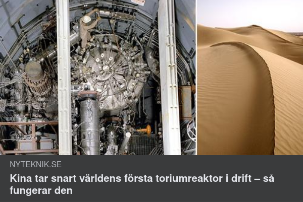 Toriumreaktor I Kina