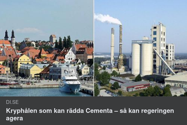 Girion Hos Setterwalls Pekar På Kryphål För Regeringen & Cementa