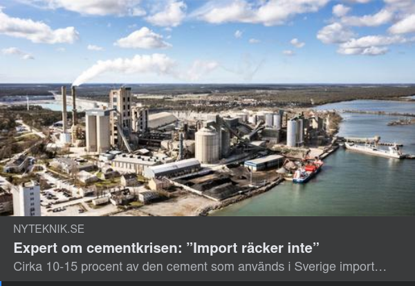 Utländskt Cementexportintresse