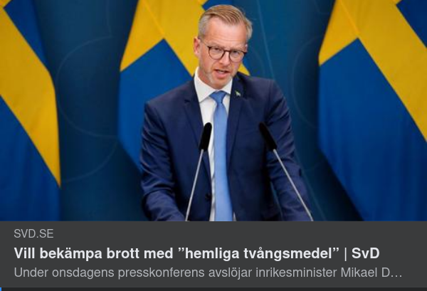 Damberg Vill Ha Hemliga Tvångsmedel