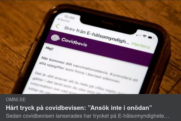 Onödigt Covidbevissökande Undanbedes