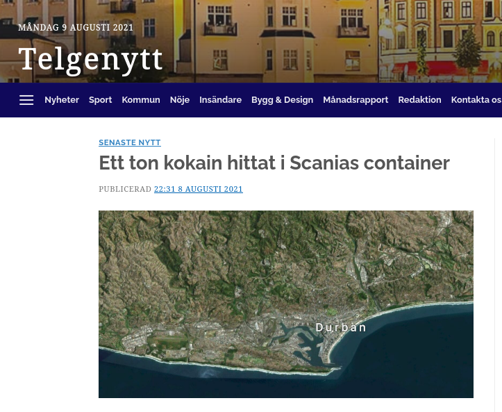 Ett Ton Kokain I Scania-Container