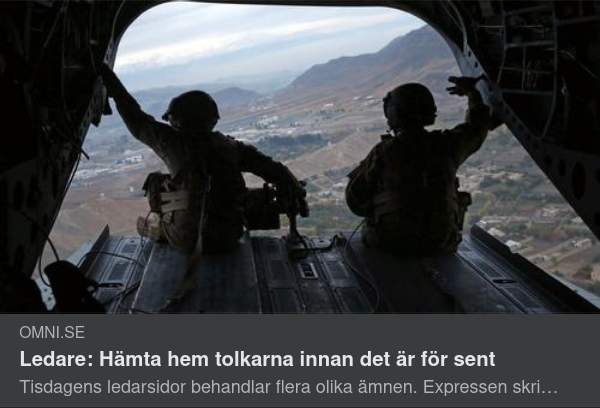 Afghanska Tolkar & Det Svenska Egenintresset
