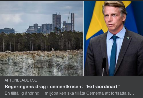 Tillfällig Miljöbalksändring För Cementa