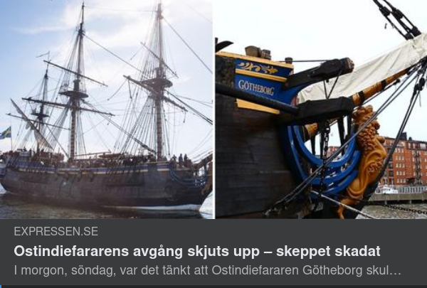 Uppskjuten Avgång För Götheborg
