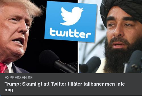 Twitter, Talibaner & Trump