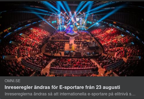 E-Sportares Optiska Inreseregler