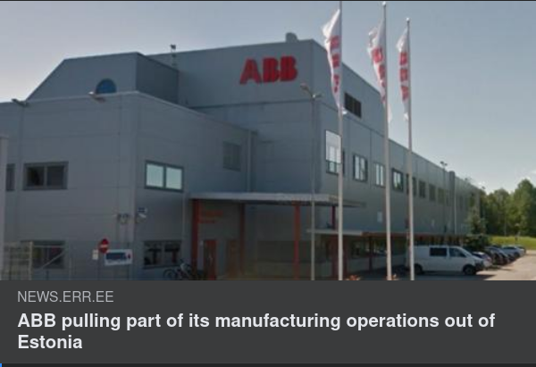 ABB Flyttar Produktionsenhet Från Estland