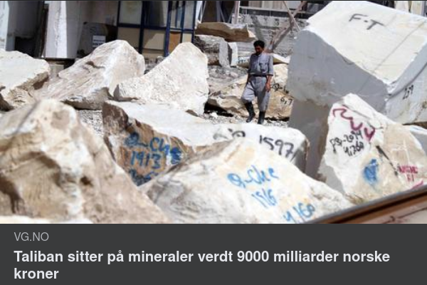 Värdefulla Talibanmineraler
