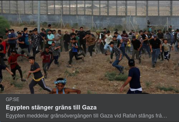 Egypten Stänger Gaza-Gräns