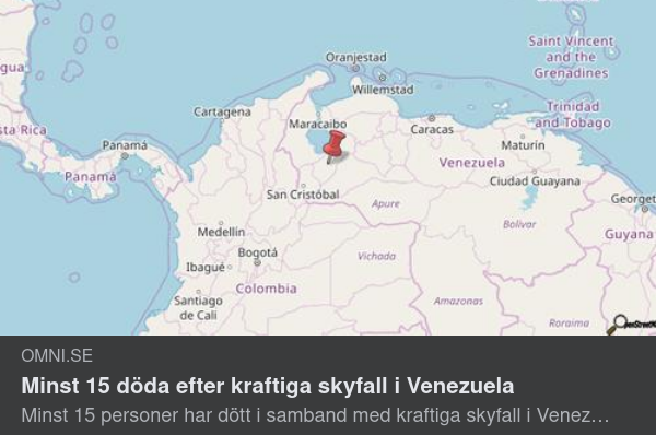 Kraftiga Skyfall I Venezuela