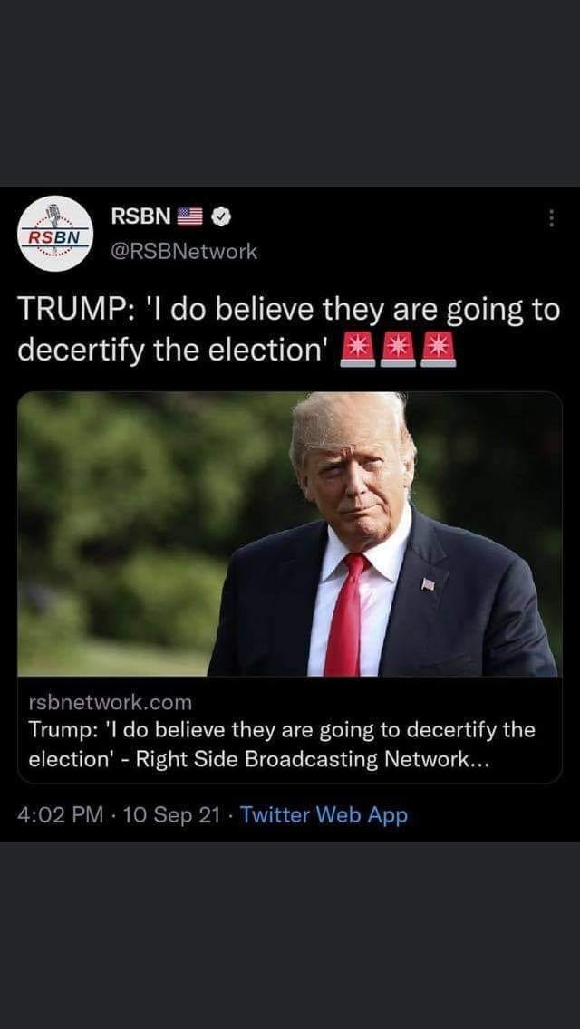 Trump Tror På Återkallat Val