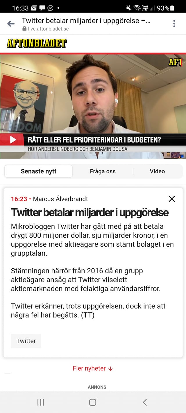 Twitter Betalar Utan Att Ha Gjort Fel