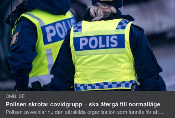 Avveckling Av Polisiär Covidotigrupp