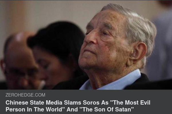 Kina Säger Att Soros Är Satans Son