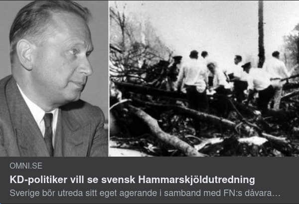 Riksdagsledamot Vill Se Svensk Hammarskjöldutredning