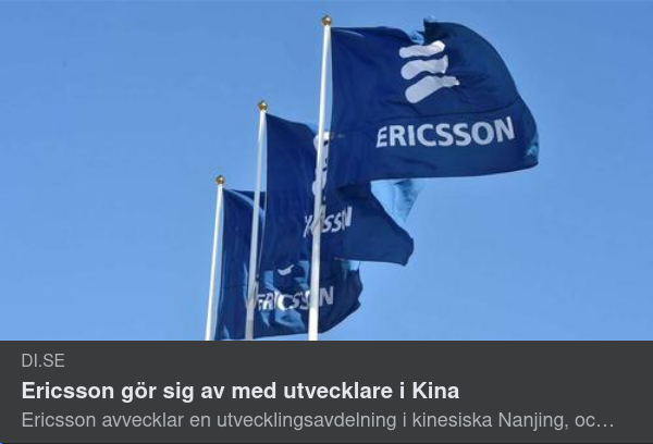 Ericsson Avvecklar Kinesisk Utvecklare