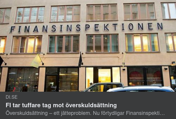 Finansinspektionen & Överskuldsättningen