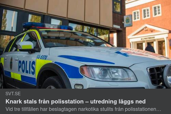 Nedlagda Utredningar Om Knarkstöld På Polishus