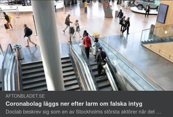 Falskintygande Coronabolag Nedlagt