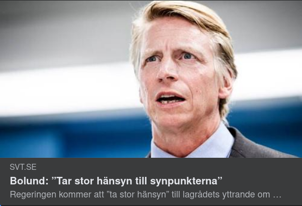 Bolund Lovar Stor Regeringshänsyn