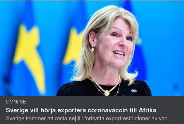 Gropgrävande Coronavaccinexport