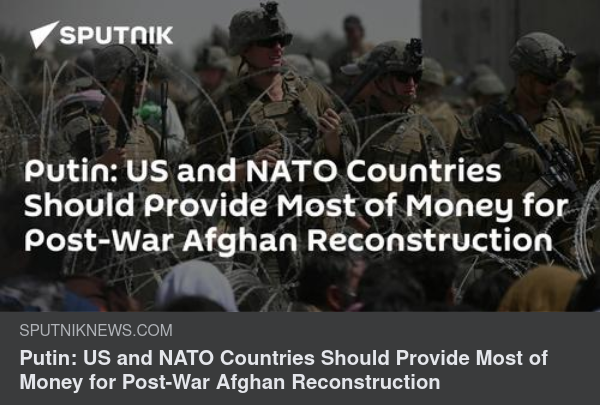 Putin Uppmanar Angående Afghanistan