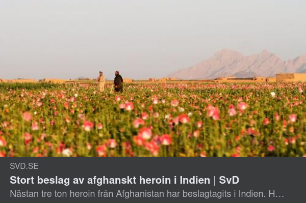 Tre Ton Afghanskt Heroin Beslagtaget I Indien