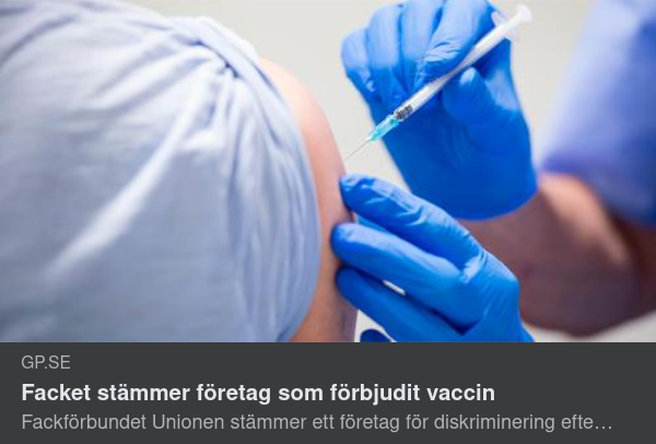 Vaccindiskriminerande Facklig Stämning