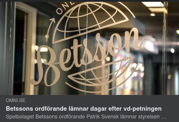 Bettsons Ordförande Lämnar