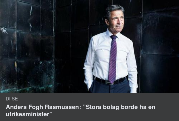 Bolagsutrikesministerförslag Från Fogh Rasmussen