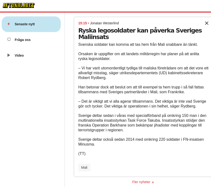 Ryssen Kommer - I Mali