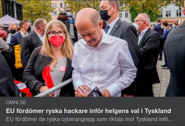 Tyskt Val & EU-Fördömda Ryska Hackare